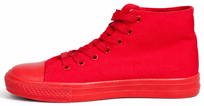 CZERWONE WYSOKIE TRAMPKI TENISÓWKI KLASYCZNE 3