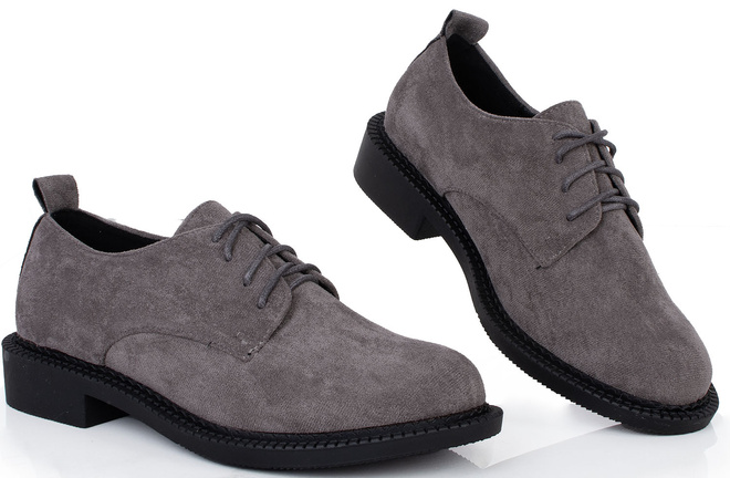 SZARE PÓŁBUTY ZAMSZOWE DAMSKIE SZNUROWANE SIRRO 3