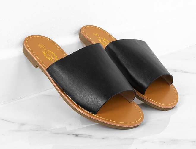 CZARNE SKÓRZANE KLAPKI JULES 2