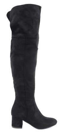 CZARNE OCIEPLANE ZAMSZOWE KOZAKI NA SŁUPKU MORRIS