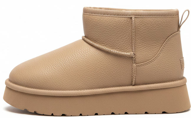 KHAKI OCIEPLANE ŚNIEGOWCE BOTKI NA PLATFORMIE EKO SKÓRA 3