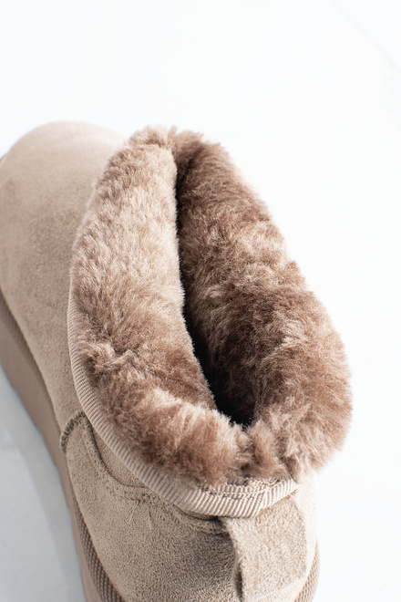 BEŻOWE OCIEPLANE ŚNIEGOWCE BOTKI NA PLATFORMIE OVIVENE 7