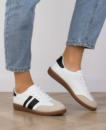 BIAŁE SNEAKERSY TRAMPKI SKÓRZANE LORIZ