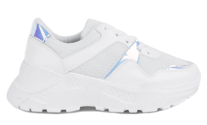 SPORTOWE BIAŁE SNEAKERSY TRAMPKI NA PODWYŻSZENIU TRACY 1