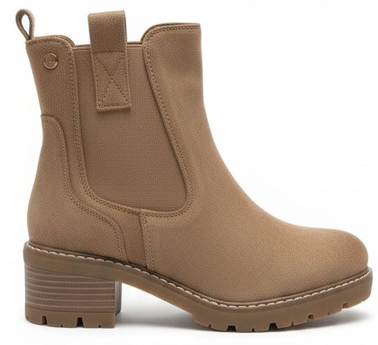 DAMSKIE BEŻOWE ZAMSZOWE BOTKI TRAPERY OCIEPLANE LAVENA 1