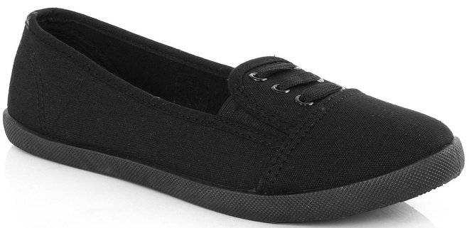 CZARNE WYKROJONE TENISÓWKI TRAMPKI  1