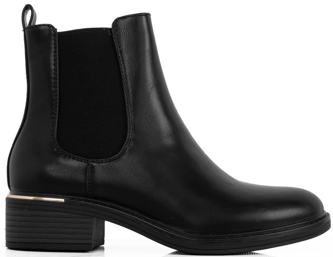 CZARNE BOTKI SKÓRZANE NA SŁUPKU NA PLATFORMIE BECKY 1