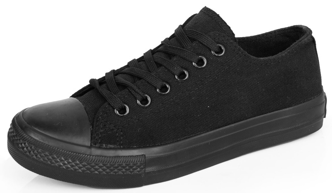 DAMSKIE KLASYCZNE CZARNE TRAMPKI TENISÓWKI 3