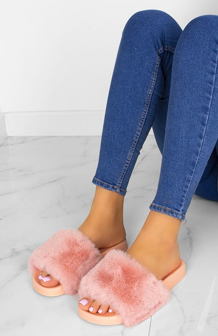 RÓŻOWE GUMOWE KLAPKI Z FUTERKIEM GERDIS 5