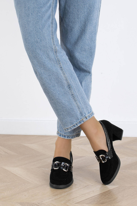 CZARNE PÓŁBUTY NA GRUBYM SŁUPKU KLASYCZNE ADRIEL 6