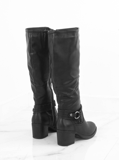 CZARNE SKÓRZANE KOZAKI TORINI 10