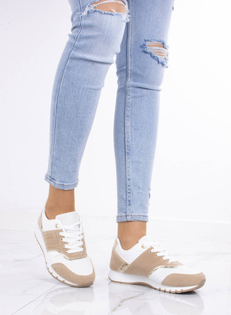 BEŻOWE LEKKIE SNEAKERSY SPORTOWE ORINE