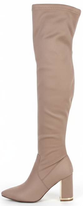 DAMSKIE KHAKI BEŻOWE WYSOKIE KOZAKI ZAMSZOWE NA SŁUPKU ERANI 3