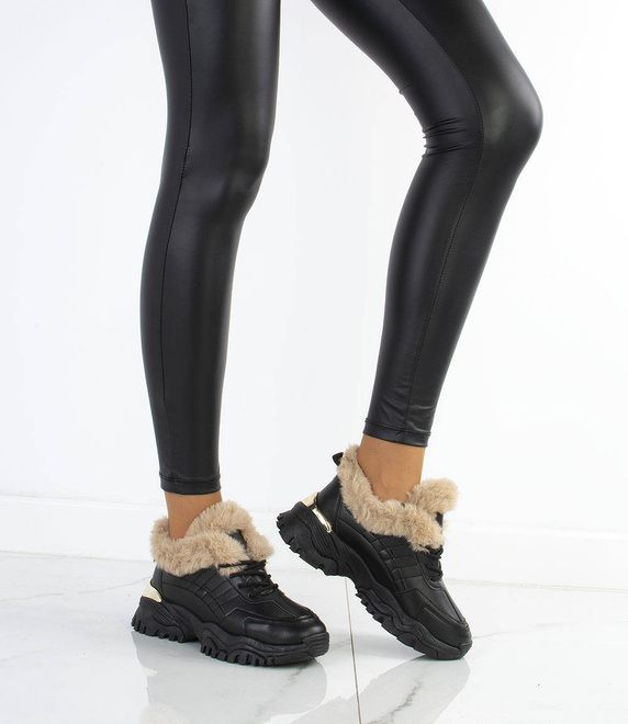 CZARNE OCIEPLANE SNEAKERSY CAMILA 5