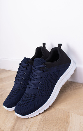 GRANATOWE MĘSKIE SNEAKERSY SZNUROWANE