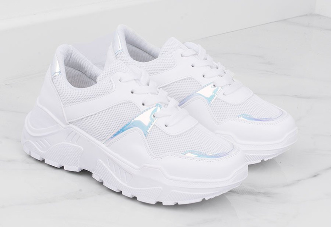 SPORTOWE BIAŁE SNEAKERSY TRAMPKI NA PODWYŻSZENIU TRACY 2