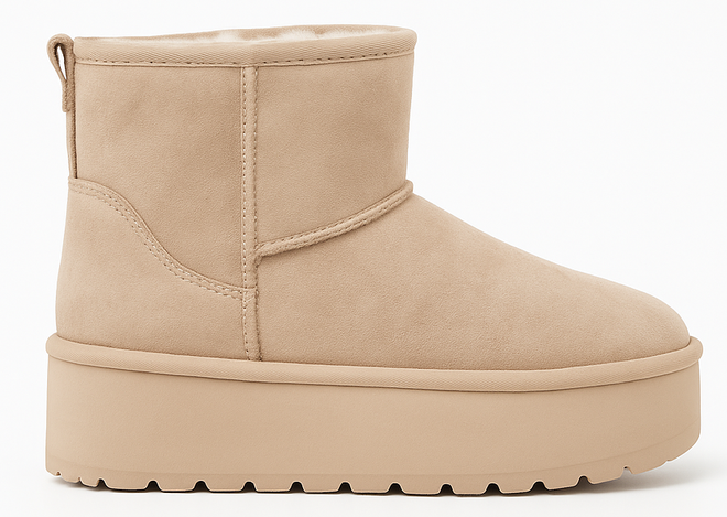 BEŻOWE OCIEPLANE ŚNIEGOWCE BOTKI NA PLATFORMIE EDDIE 1