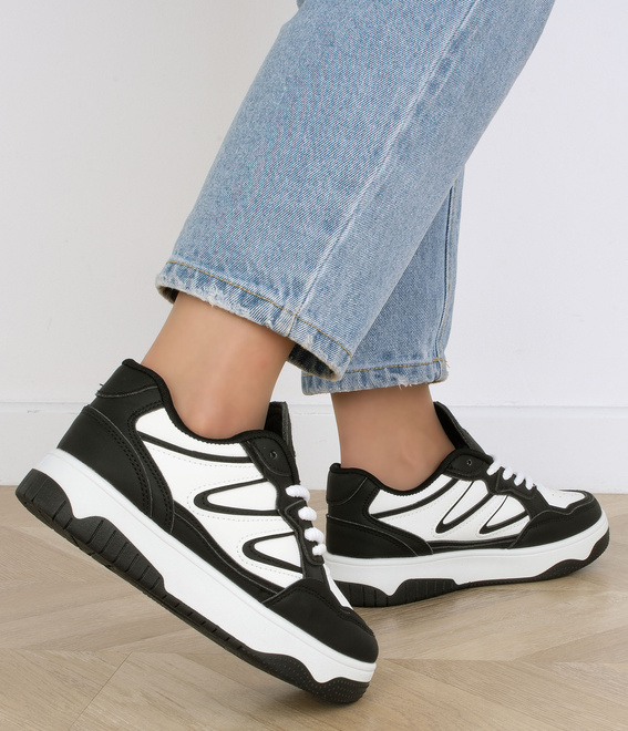 CZARNE SNEAKERSY TRAMPKI KLASYCZNE NA PLATFORMIE WEXET 7