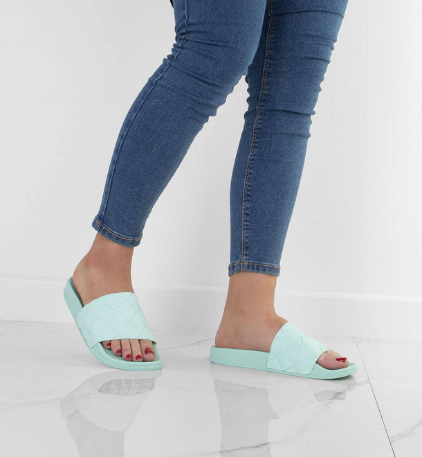 ZIELONE GUMOWE PLECIONE KLAPKI MELISKI KEILIS 6