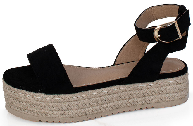 CZARNE SANDAŁY ESPADRYLE DAMSKIE NA PLATFORMIE BILLIE 1