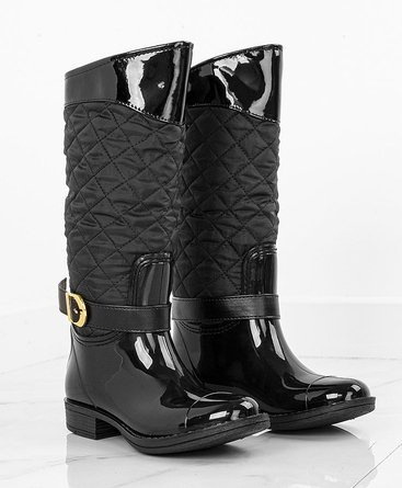 CZARNE PIKOWANE KALOSZE FLOT