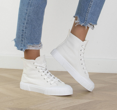 BIAŁE WYSOKIE TRAMPKI NA PLATFORMIE SINDI