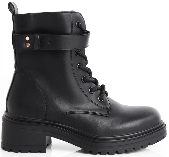 CZARNE BOTKI  DAMSKIE OCIEPLANE TRAPERY NA PLATFORMIE GALDIA 1