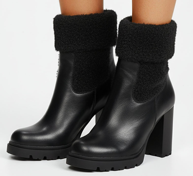  SKÓRZANE CZARNE BOTKI NA OBCASIE NA SŁUPKU OCIEPLANE BIGI 5