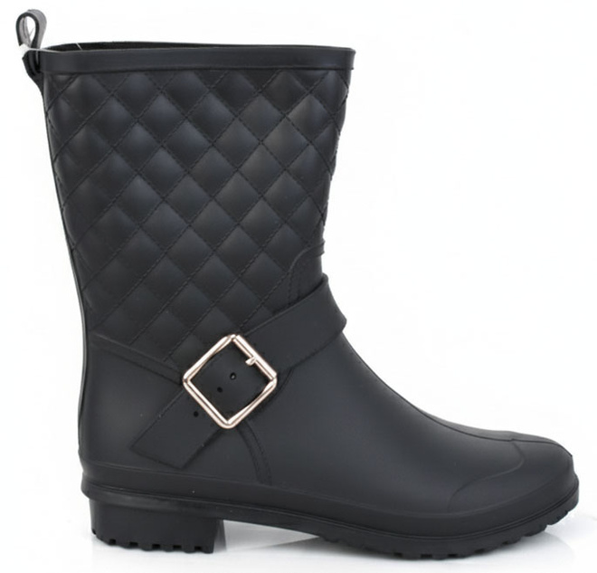 CZARNE MATOWE KALOSZE BOTKI WSUWANE KLAMRA MONAS 1