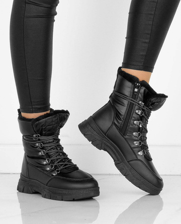 CZARNE OCIEPLANE ŚNIEGOWCE BOTKI TRAPERY