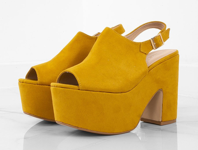 ŻÓŁTE ZAMSZOWE SANDAŁY NA PLATFORMIE BONJOUR 2