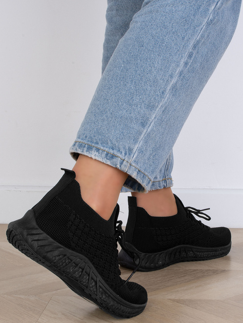 DAMSKIE CZARNE BUTY LEKKIE SNEAKERSY GRASA 8