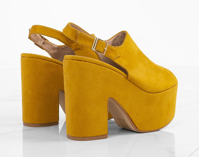 ŻÓŁTE ZAMSZOWE SANDAŁY NA PLATFORMIE BONJOUR 5