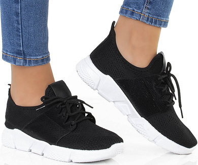 CZARNE BUTY SPORTOWE SNEAKERSY WSUWANE