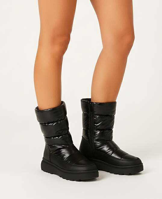 CZARNE ŚNIEGOWCE BOTKI OCIEPLANE NA PLATFORMIE 6