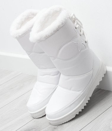  BIAŁE OCIEPLANE ŚNIEGOWCE KOZAKI EKO SKÓRA GRACE