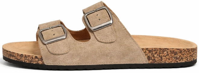 BEŻOWE KLAPKI MĘSKIE Z KLAMRĄ 3