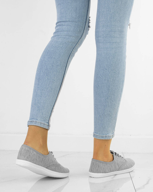 SZARE TENISÓWKI WYKROJONE TRAMPKI 8