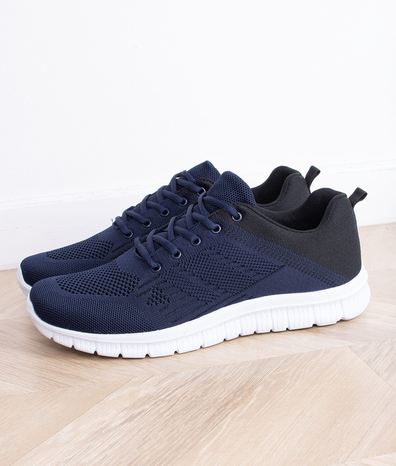 GRANATOWE MĘSKIE SNEAKERSY SZNUROWANE 5