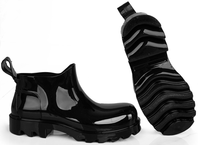 CZARNE DAMSKIE KRÓTKIE KALOSZE LAKIEROWANE WINSLOW 1