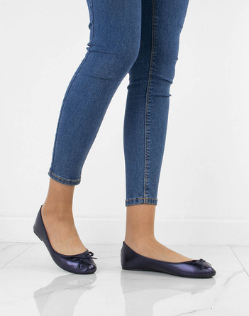 GRANATOWE KLASYCZNE BALERINKI