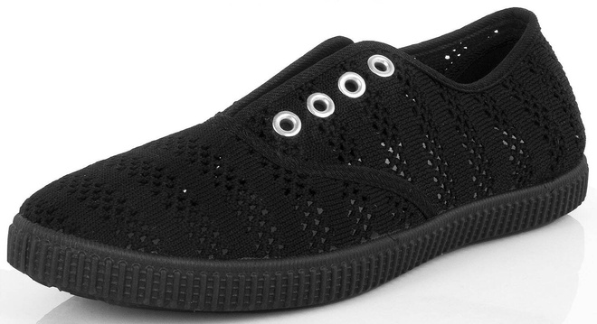 CZARNE TENISÓWKI TRAMPKI KORONKOWE KLASYCZNE 3