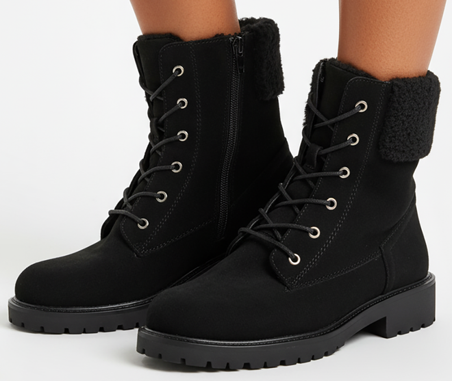 DAMSKIE CZARNE ZAMSZOWE BOTKI TRAPERY OCIEPLANE HARISE 4