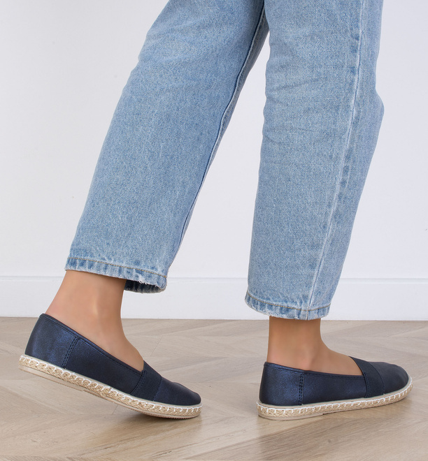 GRANATOWE ESPADRYLE BALERINKI TENISÓWKI  RUBYN 8