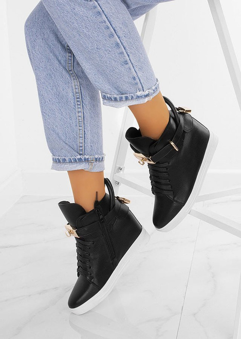 CZARNE SNEAKERSY Z KŁÓDKĄ BENNY 5