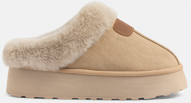 BEŻOWE KAPCIE OCIEPLANE NA GRUBEJ PODESZWIE WSUWANE CALVIRA 1