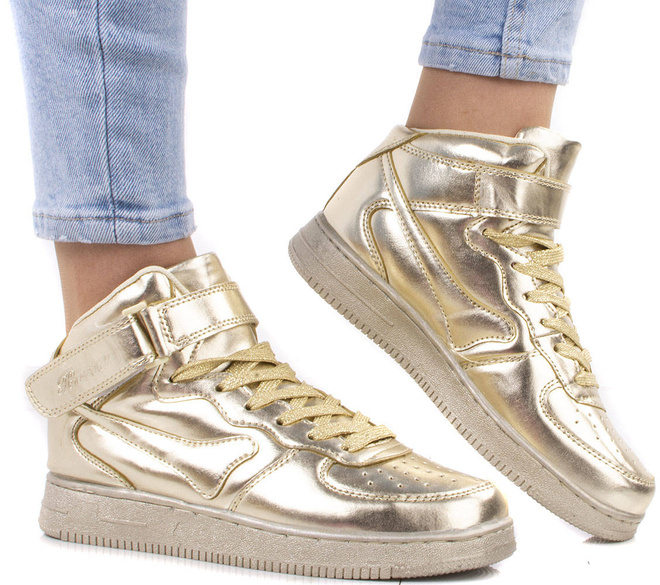 ZŁOTE WYSOKIE BUTY SPORTOWE MEGI 4