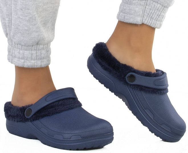 GRANATOWE OCIEPLANE KLAPKI CHODAKI KROKSY  4