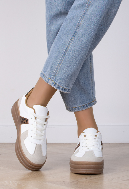 DAMSKIE BIAŁE SNEAKERSY TRAMPKI SKÓRZANE CARLOS 5