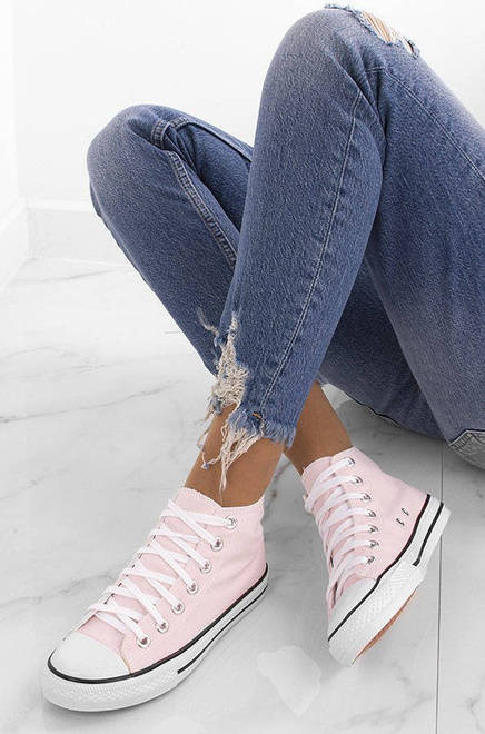 RÓŻOWE WYSOKIE TRAMPKI CONVER